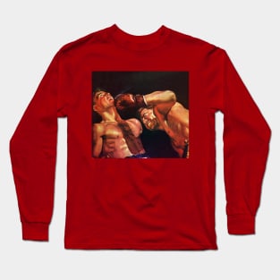 Vintage Sports Boxing, Boxers Punching During a Fight Long Sleeve T-Shirt